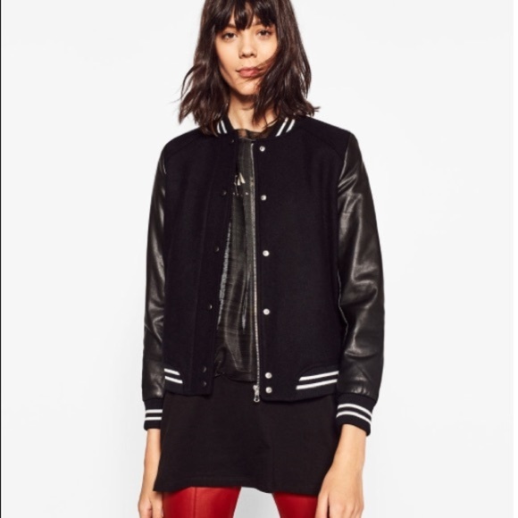 zara varsity bomber jacket